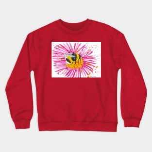 Bumble bee and Pink Flower Crewneck Sweatshirt